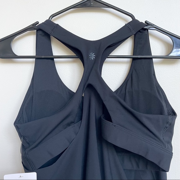 NWT Athleta 2-in-1 Ultimate Support Top Black Workout Tank + Sports Bra in One - Picture 6 of 13